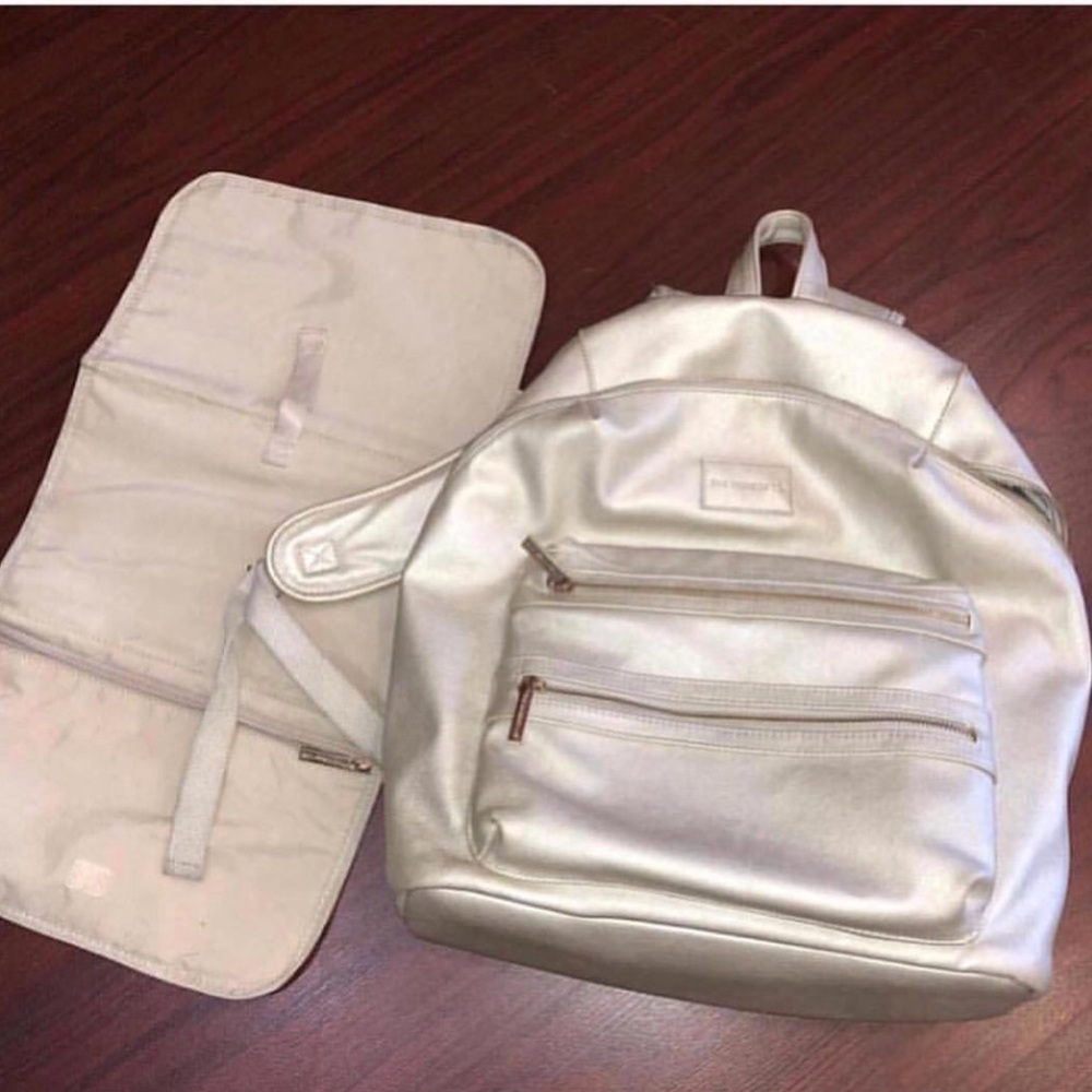 Honest City Leather Diaper Backpack with Changer